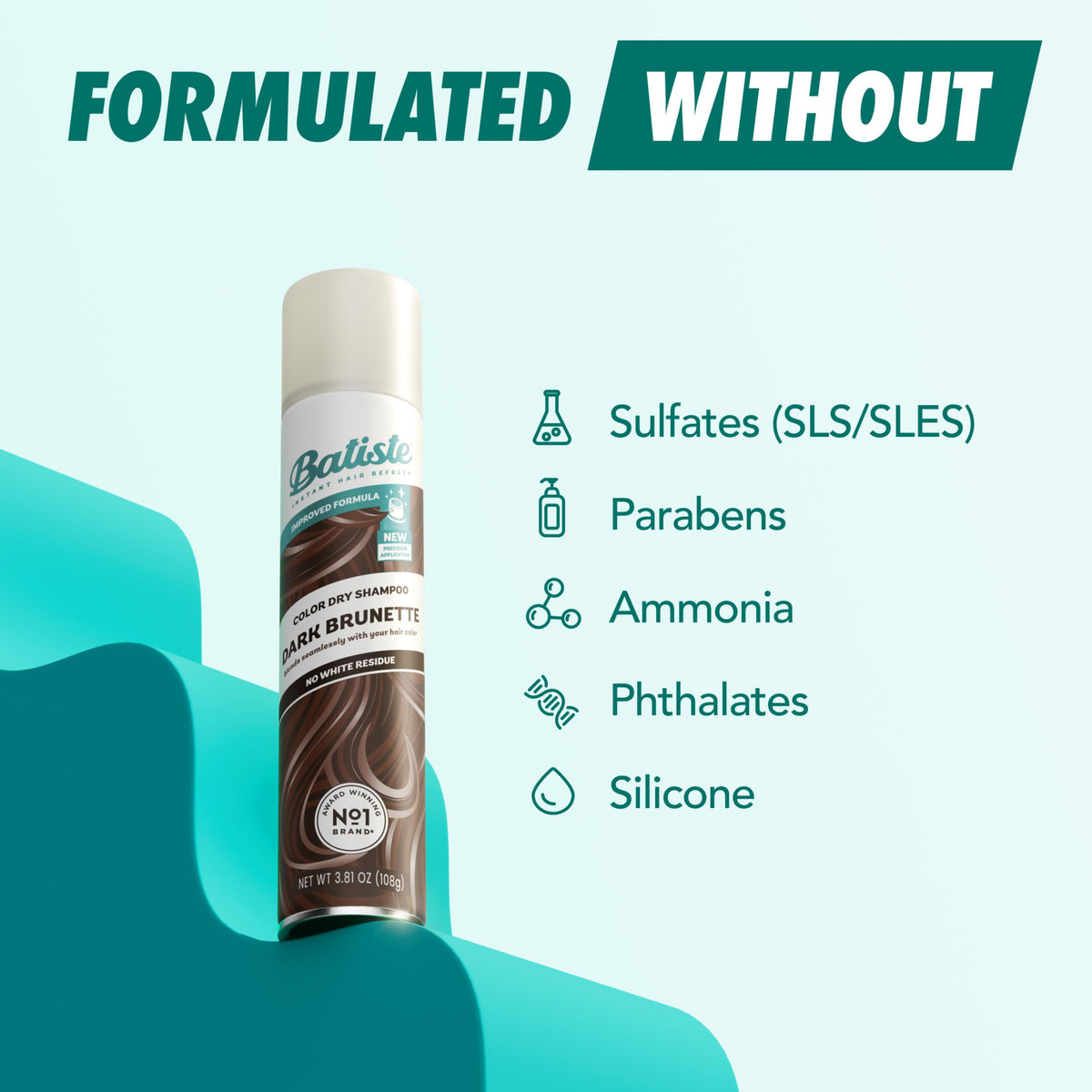 Batiste Dark Dry Shampoo 162g side view