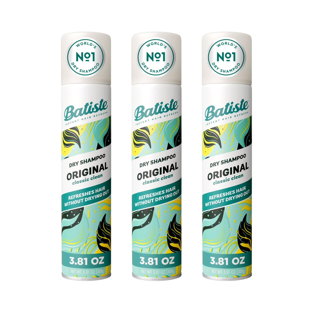 Batiste Dry Shampoo Original Fragrance 3 pack front view