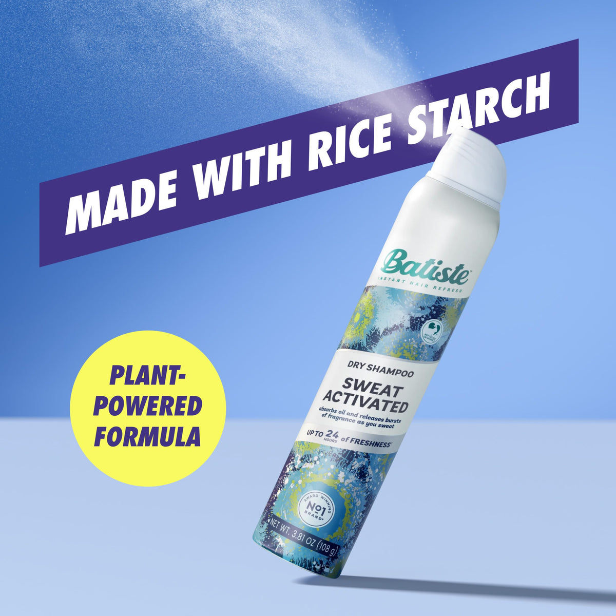 Batiste Sweat Activated Dry Shampoo packaging details