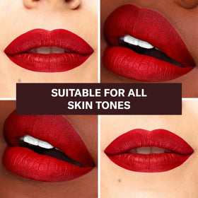 Bawse Lady Blue Red Liquid Matte Lipstick close-up
