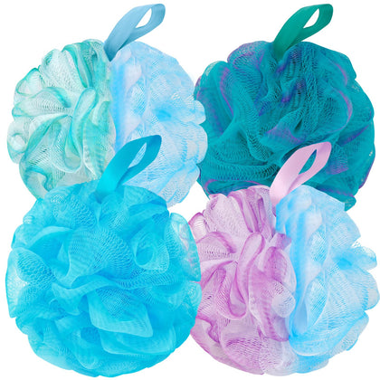 BCKENEY Bath Loofah Shower Sponge 4-Pack in assorted colours