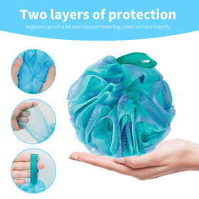 BCKENEY Bath Loofah Shower Sponge in a stylish bathroom setting