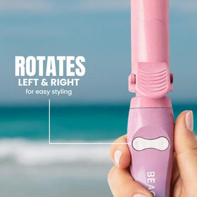 Beachwaver B1 Rotating Curling Iron Pink Sunset barrel close-up