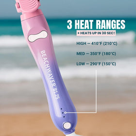 Beachwaver B1 Rotating Curling Iron Pink Sunset in use