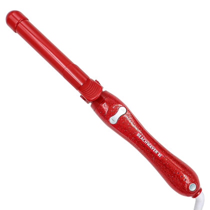Beachwaver B1 Rotating Curling Iron red glitter front view