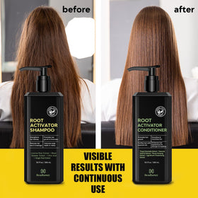 Beadlamey Root Activator Conditioner application on hair