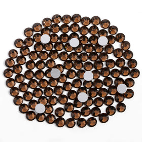 BEADSLAND Flat Back Crystal Rhinestones Smoked Topaz front view