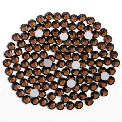 BEADSLAND Flat Back Crystal Rhinestones Smoked Topaz front view