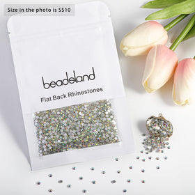 BEADSLAND rhinestones used on a decorative bag