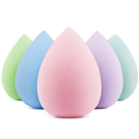 BEAKEY Makeup Sponge 5 Pack in vibrant colours front view