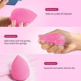 BEAKEY Makeup Sponge Set 5-Pack sponges in hand