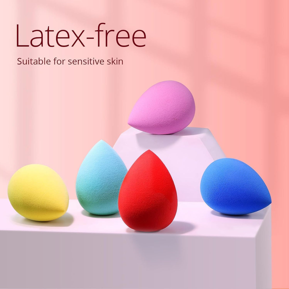 BEAKEY Makeup Sponge Set arranged neatly on a vanity