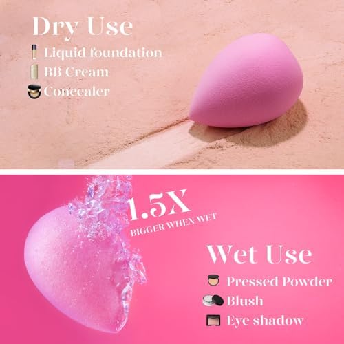 BEAKEY Makeup Sponge Set displayed on a vanity table