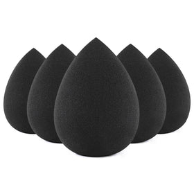 BEAKEY Makeup Sponge Set front view showing 5 black sponges