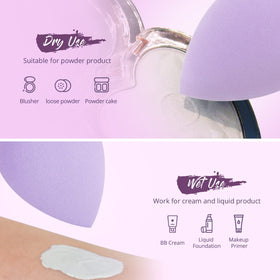 BEAKEY Makeup Sponge set on a vanity with makeup products