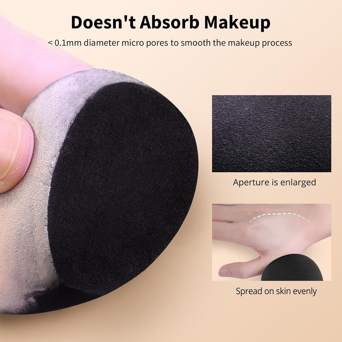 BEAKEY Makeup Sponge Set showing sponges in use