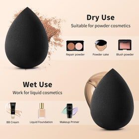 BEAKEY Makeup Sponge Set with a close-up of the texture
