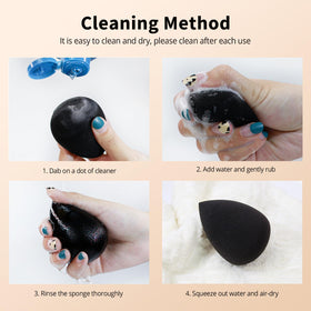 BEAKEY Makeup Sponge Set with a focus on pointed tip