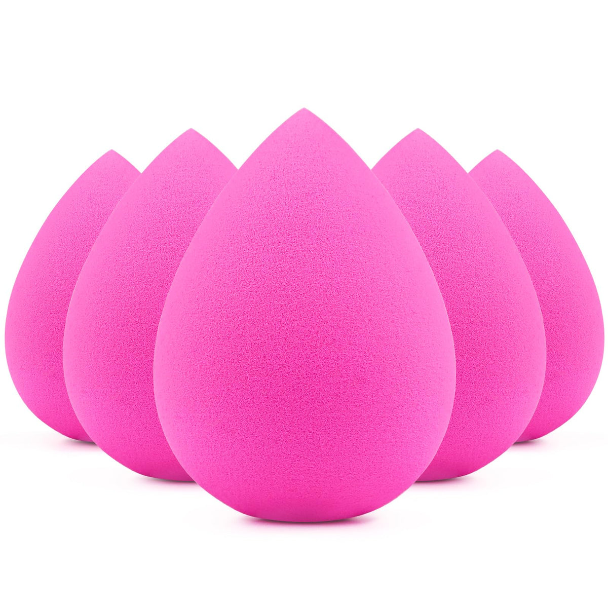 BEAKEY Makeup Sponges 5 Pack rose pink front view