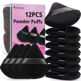 BEAKEY Powder Puff set of 12 triangle puffs in packaging
