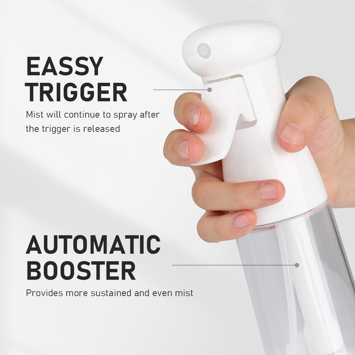 Bealee Continuous Spray Bottle close-up of 360° mist sprayer