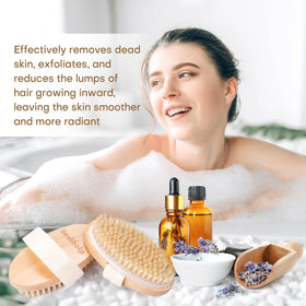 Bealihelp Dry Brushing Body Brush displayed on a bathroom counter
