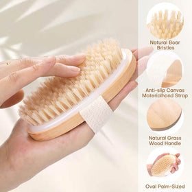 Bealihelp Dry Brushing Body Brush with canvas hand strap