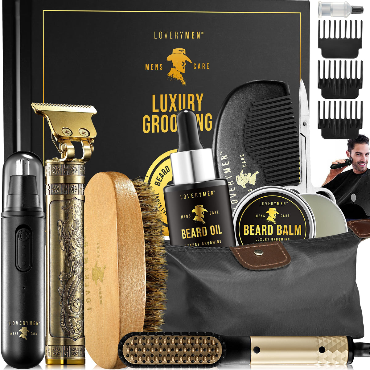Beard brush and comb from LOVERY set