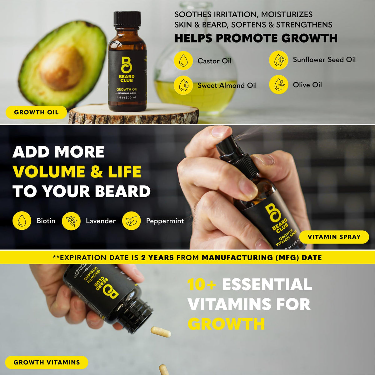 Beard Growth Oil and Vitamin Spray from The Beard Club