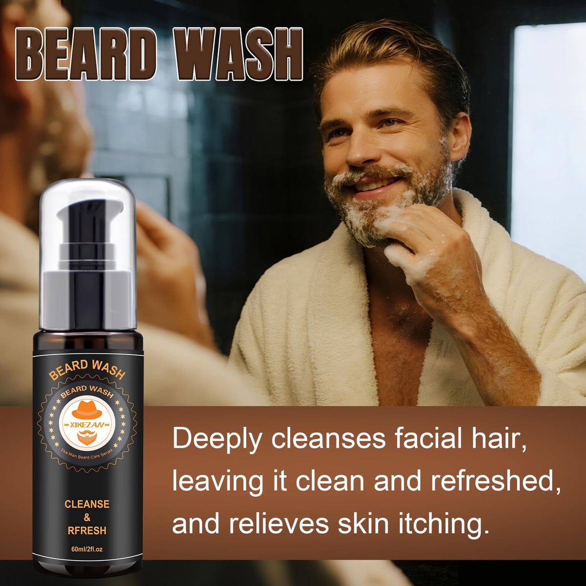 Beard wash and conditioner bottles from XIKEZAN