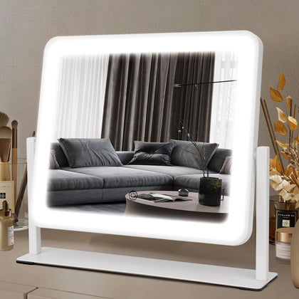 Bearolve 14"×12" LED Makeup Mirror front view with lights