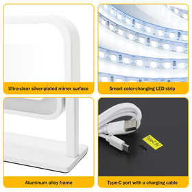 Bearolve vanity mirror with 3-colour lighting modes