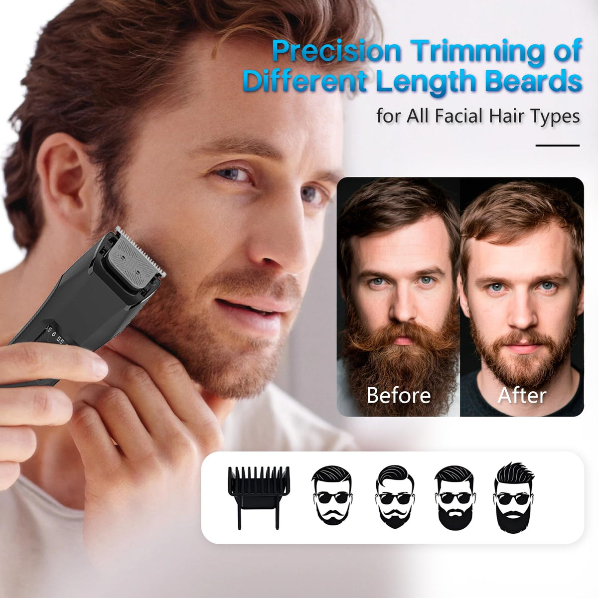 Beatslm Beard Trimmer in a lifestyle setting, ready for use