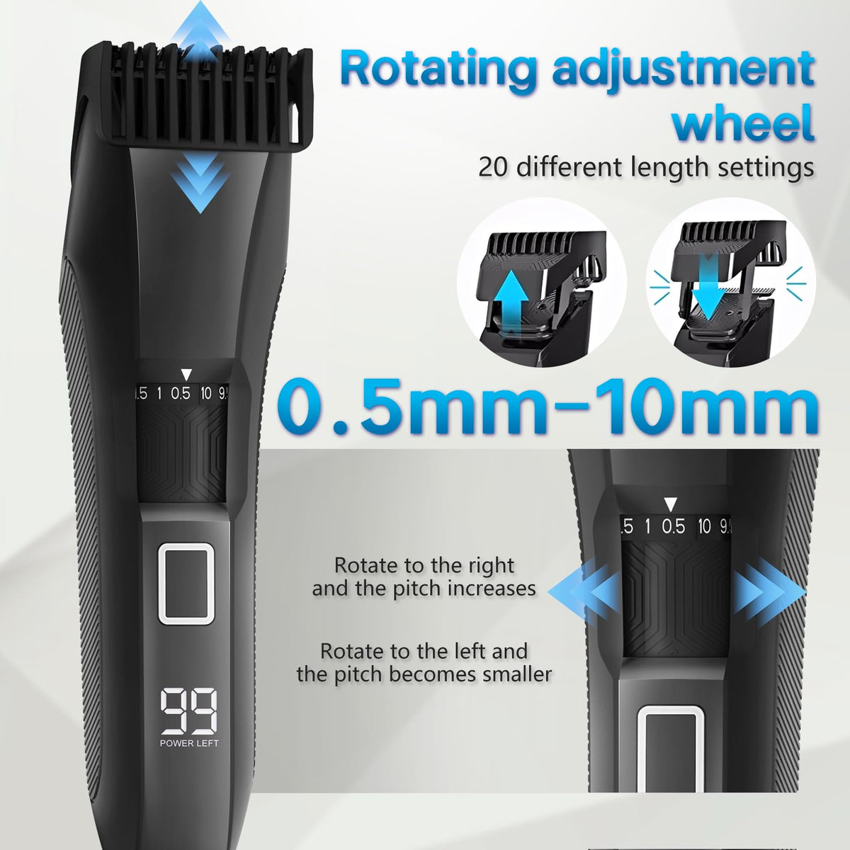 Beatslm Beard Trimmer with guide combs and cleaning brush