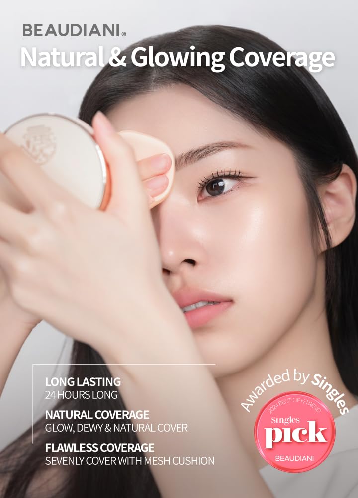 BEAUDIANI cushion foundation pink-gold compact with mirror
