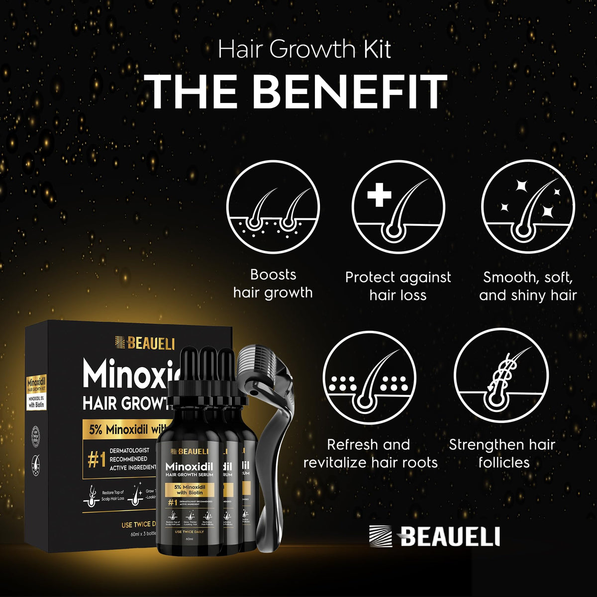 beaueli Beard Growth Kit application process demonstration