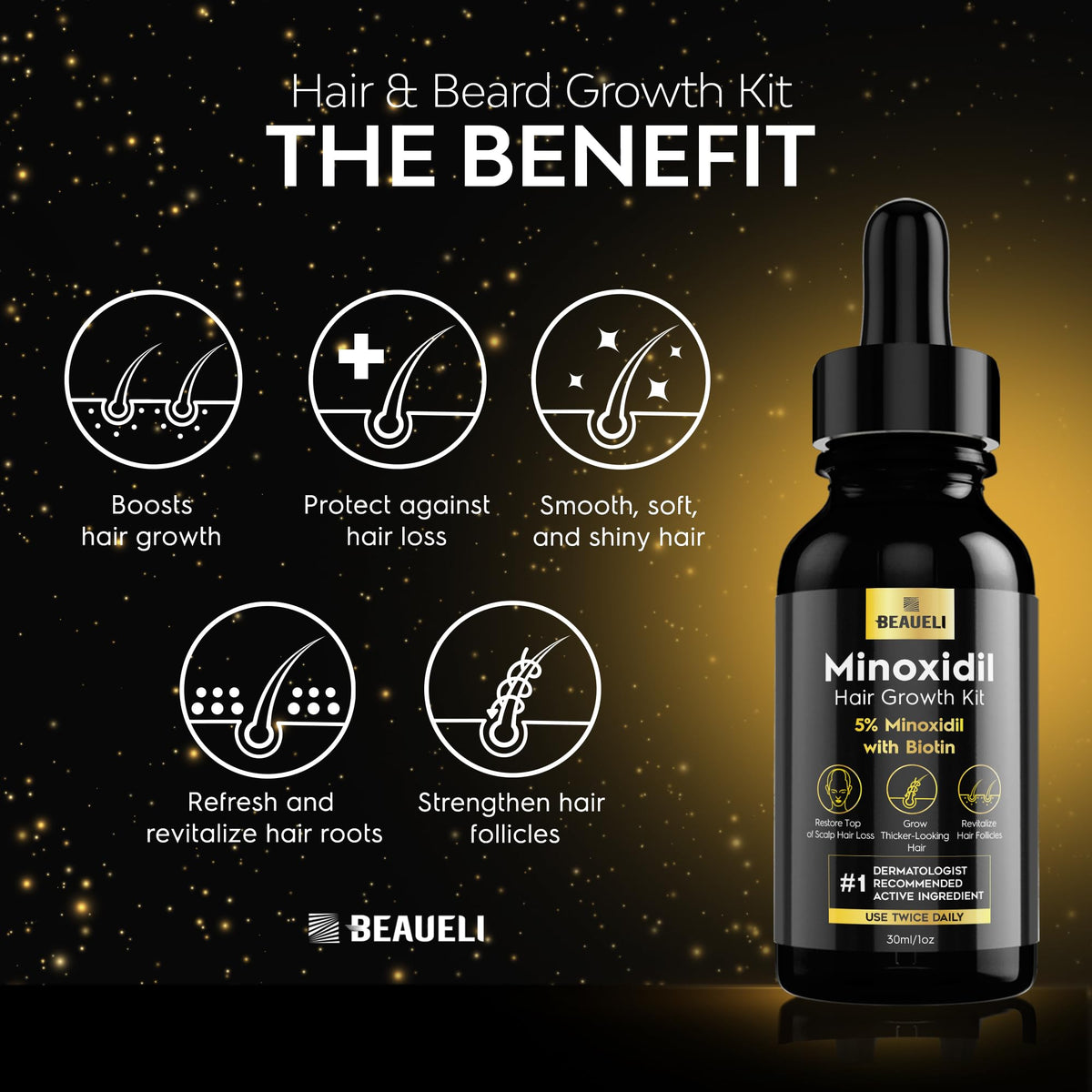 beaueli Minoxidil Beard Growth Kit application instructions