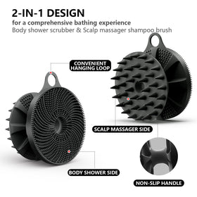 BEAUTAIL 2 in 1 Shower Brush showing body scrubber side
