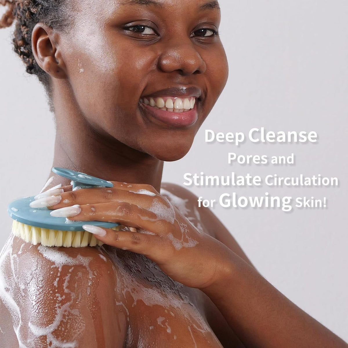 BEAUTAIL Body Scrubber in use during a shower