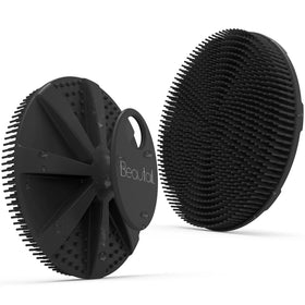 BEAUTAIL Silicone Body Scrubber front view in blue