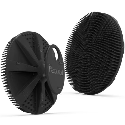 BEAUTAIL Silicone Body Scrubber front view in blue