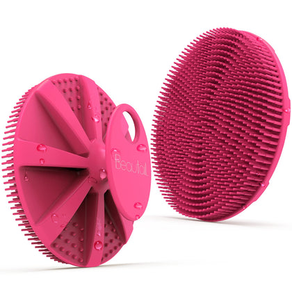 BEAUTAIL Silicone Body Scrubber front view with soft bristles