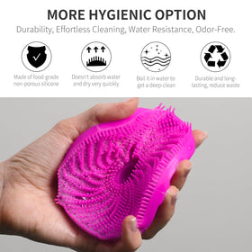 BEAUTAIL Silicone Body Scrubber side view showing handle