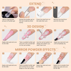 Beautifully designed nails created with SUPWEE gel kit