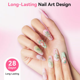 Beautifully designed nails using Makartt 3D Nail Gel