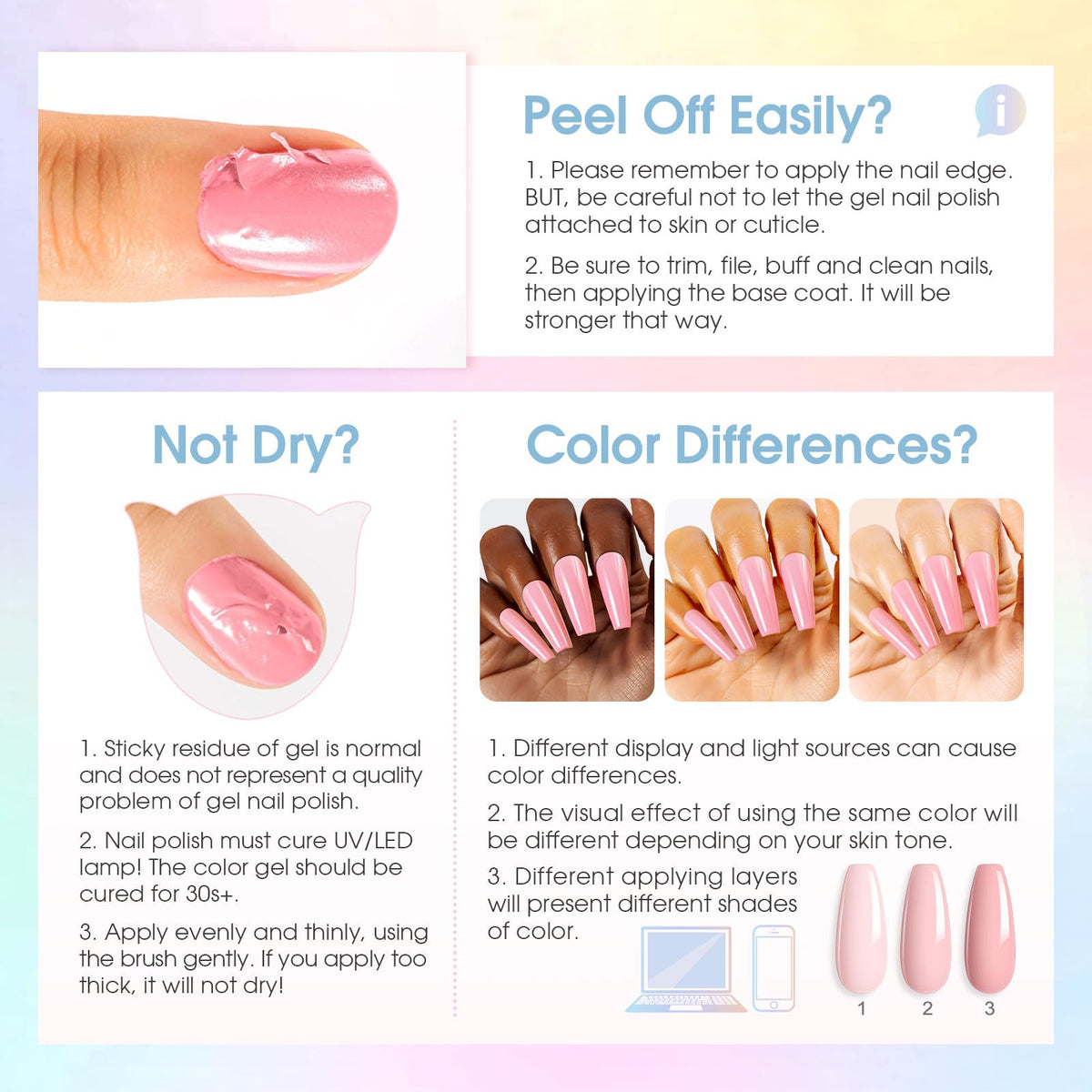 Beautifully manicured nails using ROSALIND gel polish
