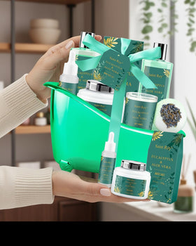 Beautifully packaged Saint Roy Spa Gift Basket for gifting