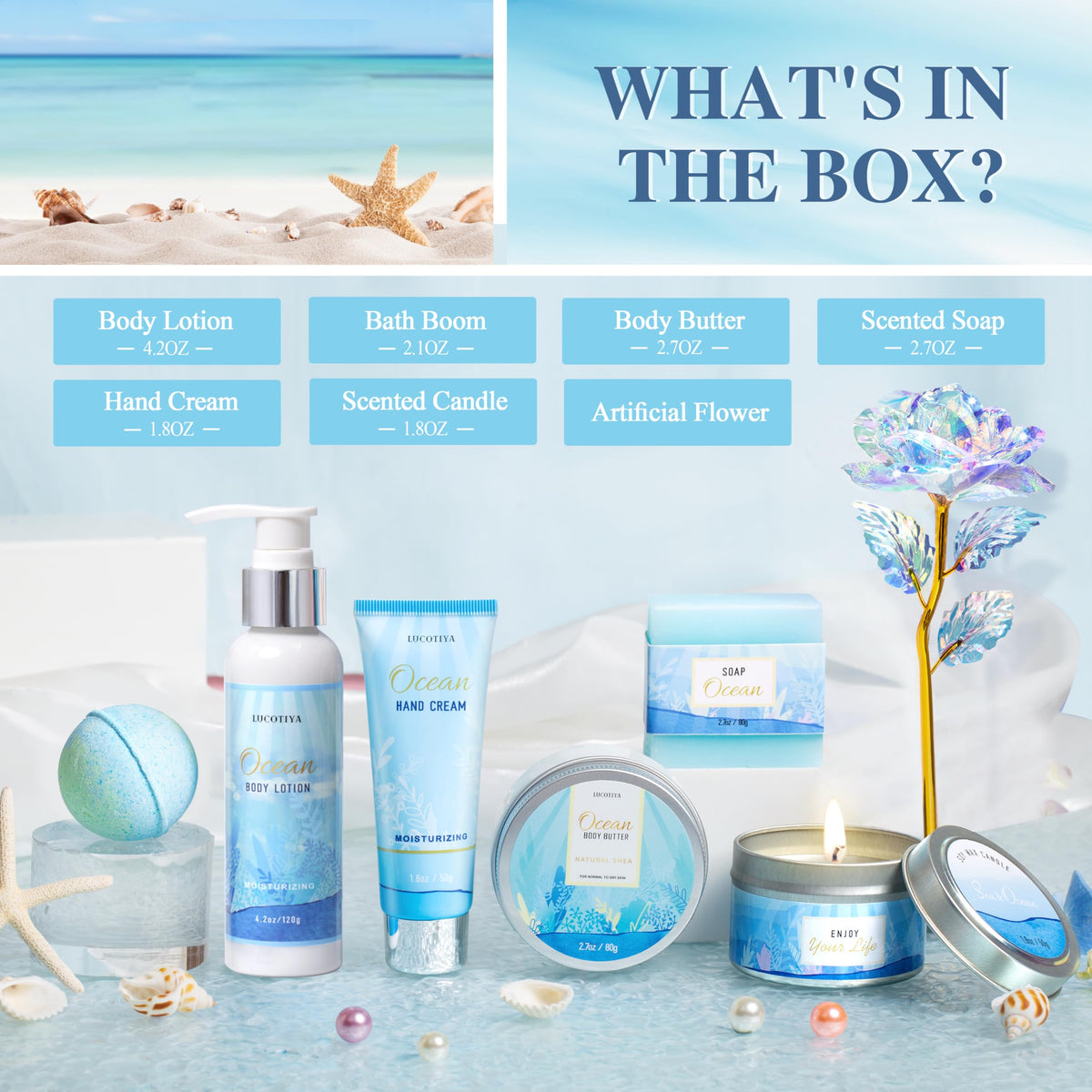 Beautifully presented LUCOTIYA spa gift set for women