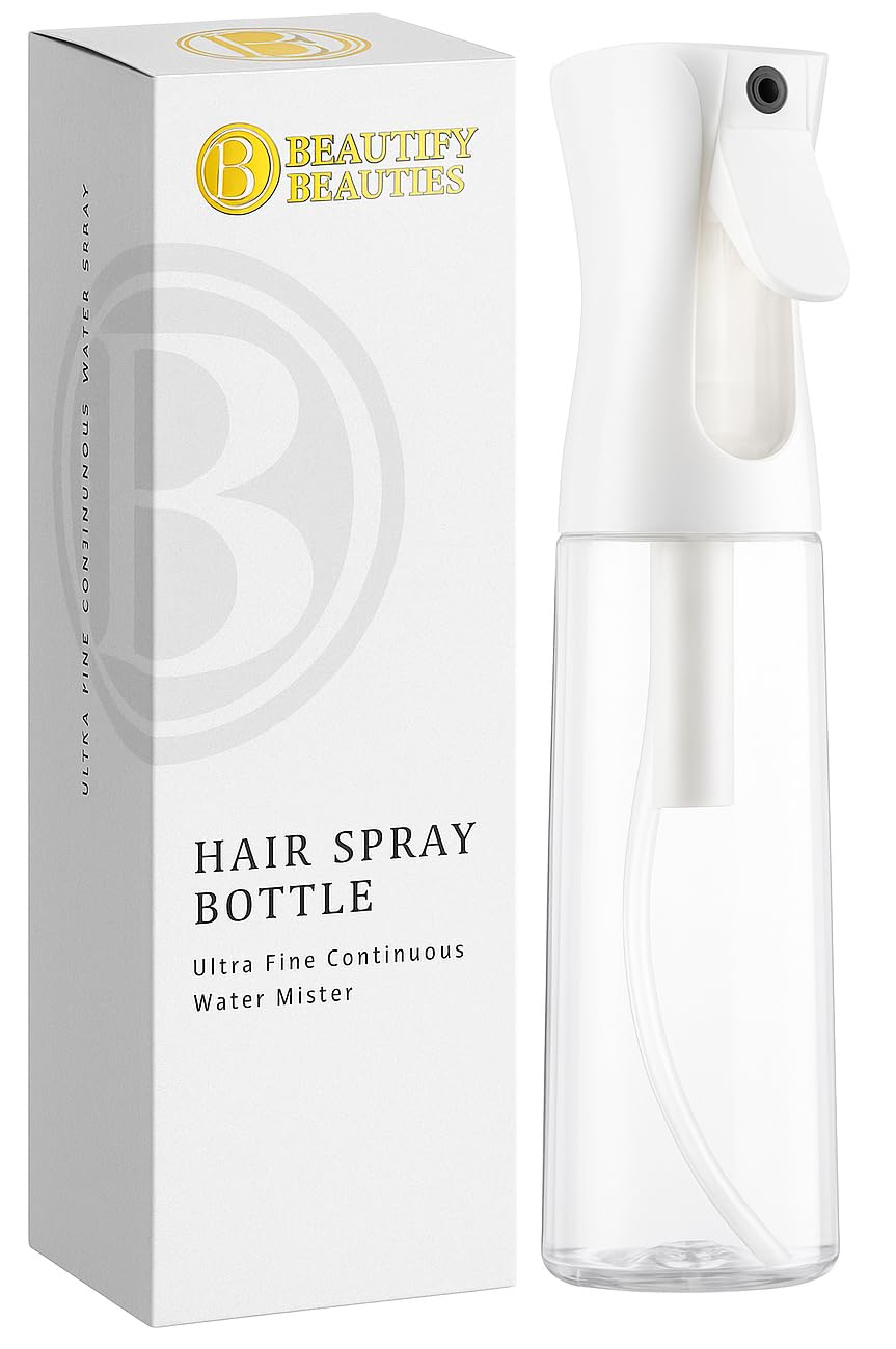 BeautifyBeauties Continuous Spray Bottle front view with 360 mist sprayer