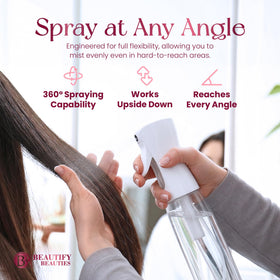 BeautifyBeauties Continuous Spray Bottle with label visible